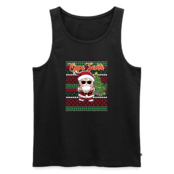 Oppa Santa Claus Korean Pop Christmas - Men's Premium Organic Tank Top - black - Front - Michal (187cm)