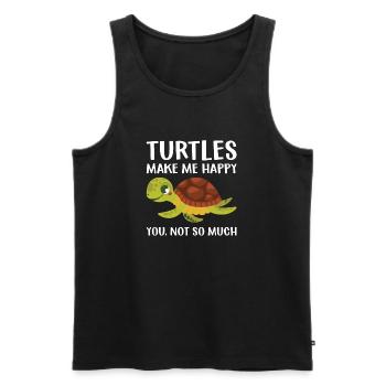 Drôle de tortue de mer Tortue de mer Eau de mer - Débardeur bio Premium Homme - noir - Devant - Michal (187cm)