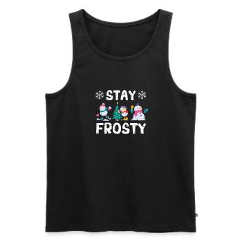Lustiger Weihnachtspyjama Cooler Schneemann Xmas - Männer Premium Bio Tank Top - Schwarz - Vorne - AI Model Male 178 light (178cm)