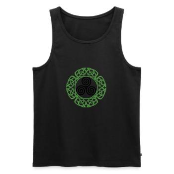 Celtic Ireland Viking Celtic Knot Pattern Tree - Men's Premium Organic Tank Top - black - Front - AI Model Male 178 light (178cm)
