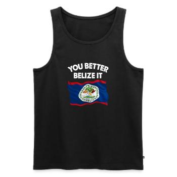 You Better Belize It - Men's Premium Organic Tank Top - black - Front - Michal (187cm)