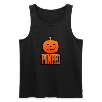Pumped Up for Halloween & Thanksgiving - Men's Premium Organic Tank Top - black - Front - AI Model Male 178 light (178cm)