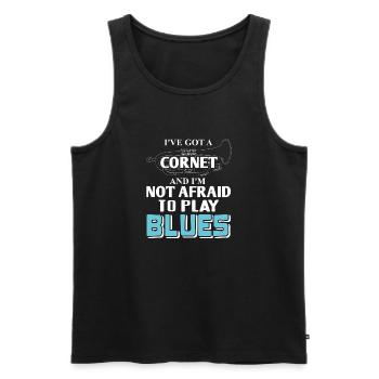 I've Got A Cornet & I'm Not Afraid To Play Blues - Männer Premium Bio Tank Top - Schwarz - Vorne - AI Model Male 178 light (178cm)