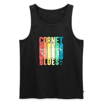 Retro Vintage Cornet BLUES Awesome Blues Lover - Men's Premium Organic Tank Top - black - Front - Michal (187cm)