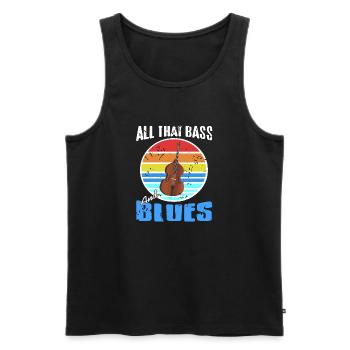 All That Bass And Blues Cool Retro Blues Lover - Men's Premium Organic Tank Top - black - Front - Michal (187cm)