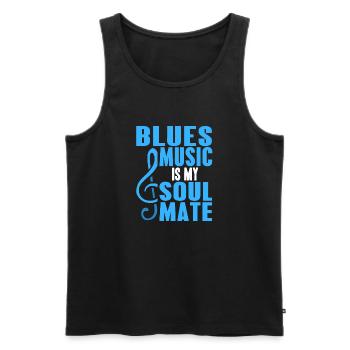 Cool Retro Blues Music Is My Soulmate T-Shirt - Men's Premium Organic Tank Top - black - Front - Michal (187cm)