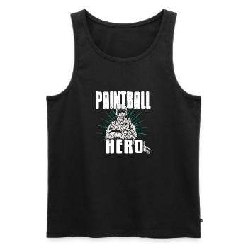 Paintball Hero Cool Retro Baller Designs T-Shirt - Men's Premium Organic Tank Top - black - Front - Michal (187cm)