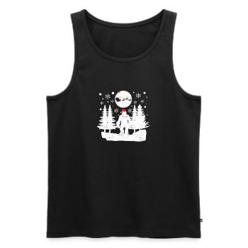 Père Noël Rennes Bigfoot Sasquatch Noël - Débardeur bio Premium Homme - noir - Devant - Michal (187cm)