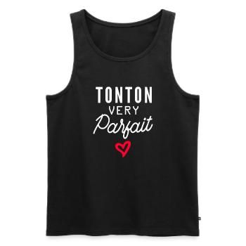 tonton parfait / cadeau tonton - Débardeur bio Premium Homme - noir - Devant - AI Model Male 178 light (178cm)