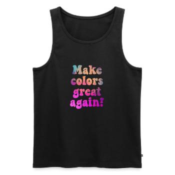 Make colors great again für eine bunte Welt - Männer Premium Bio Tank Top - Schwarz - Vorne - AI Model Male 178 light (178cm)