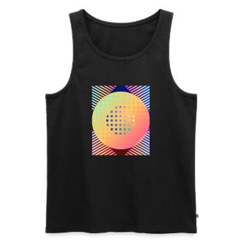 Moderne Kunst Grafik-Design 3 formen Linien Farben - Männer Premium Bio Tank Top - Schwarz - Vorne - Michal (187cm)