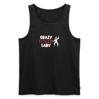 Lustige verrückte Fechterin Lady Saber Schwertkampf Wortspiel - Männer Premium Bio Tank Top - Schwarz - Vorne - Michal (187cm)