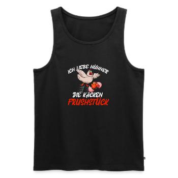 Funny Chicken - Männer Premium Bio Tank Top - Schwarz - Vorne - Michal (187cm)