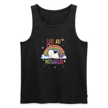 Cats are Meowgical Rainbow Unicorn Cat - Men's Premium Organic Tank Top - black - Front - Michal (187cm)