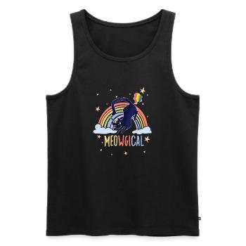 Meowgical Cat Saying for Cats Fans Rainbow - Men's Premium Organic Tank Top - black - Front - Michal (187cm)