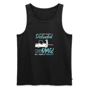 I'm Not Easily Distracted Funny Forklift Lover - Männer Premium Bio Tank Top - Schwarz - Vorne - Michal (187cm)