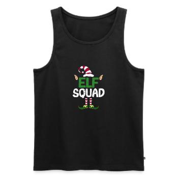 Elf Squad Funny Elves Family Christmas Matching - Men's Premium Organic Tank Top - black - Front - Michal (187cm)