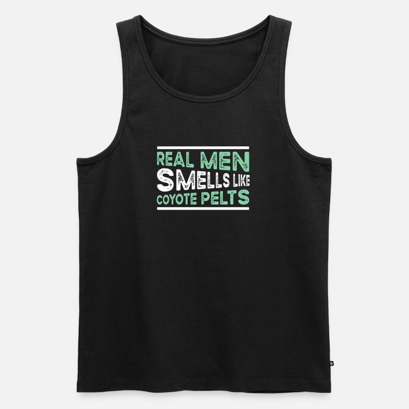 Coyote Jäger - Männer Premium Bio Tank Top - Schwarz