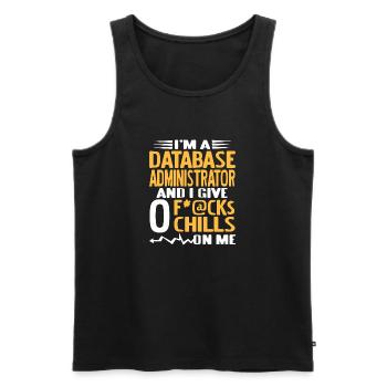 Je suis un administrateur de base de données et je donne 0 F * @cks drôle - Débardeur bio Premium Homme - noir - Devant - Michal (187cm)