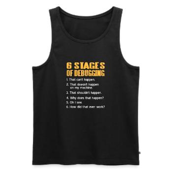 6 étapes de débogage Funny Data Admin T-Shirt - Débardeur bio Premium Homme - noir - Devant - AI Model Male 178 light (178cm)
