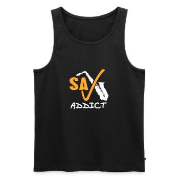 SAX Addict Retro Cool Funny T-Shirt Present Gift - Männer Premium Bio Tank Top - Schwarz - Vorne - Michal (187cm)
