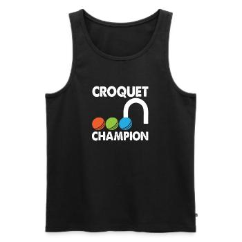 Croquet Champion - Men's Premium Organic Tank Top - black - Front - AI Model Male 178 light (178cm)