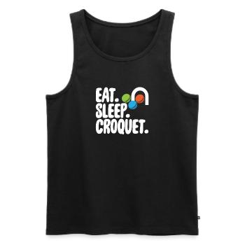 Funny Eat Sleep Croquet - Men's Premium Organic Tank Top - black - Front - Michal (187cm)