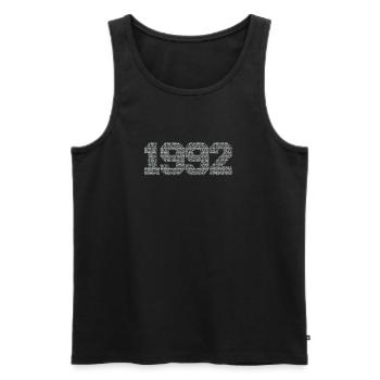 Year of birth 1992 with synonyms for Super and Toll - Men's Premium Organic Tank Top - black - Front - Michal (187cm)