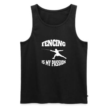 Fencing funny fencer saying martial arts funny - Men's Premium Organic Tank Top - black - Front - AI Model Male 178 light (178cm)