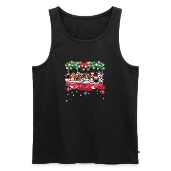 Différentes races de chiens dans les bas de Noël - Noël - Débardeur bio Premium Homme - noir - Devant - Michal (187cm)
