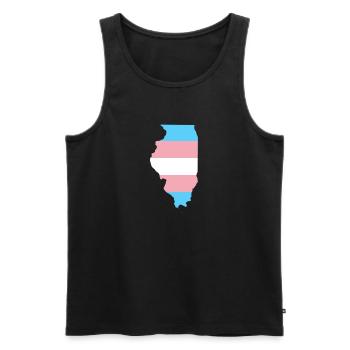 Trans Flag Illinois LGBT Pride Support - Men's Premium Organic Tank Top - black - Front - Michal (187cm)