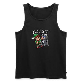 The Angry Elf About Expensive Gas Christmas - Men's Premium Organic Tank Top - black - Front - Michal (187cm)