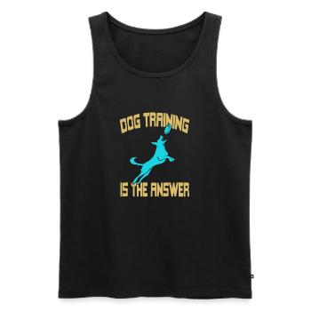 Dog Training Is The Answer Awesome Retro T-Shirt - Men's Premium Organic Tank Top - black - Front - Michal (187cm)