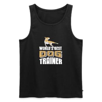 World's Best DOG Trainer Cool Retro Dog Training - Men's Premium Organic Tank Top - black - Front - Michal (187cm)