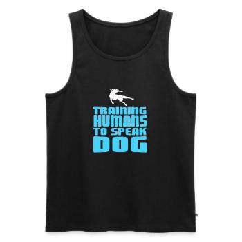 Training Humans To Speak Dog Cool Retro Dog - Men's Premium Organic Tank Top - black - Front - Michal (187cm)