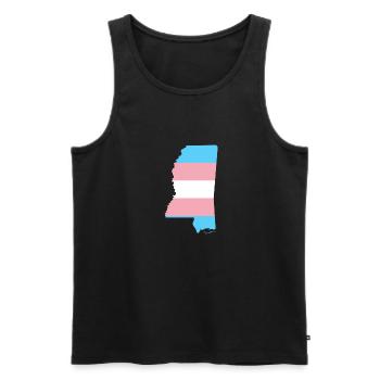 Trans Flag Mississippi LGBT Pride Support - Men's Premium Organic Tank Top - black - Front - Michal (187cm)