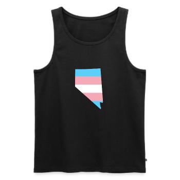 Trans Flag Nevada LGBT Pride Support - Men's Premium Organic Tank Top - black - Front - Michal (187cm)