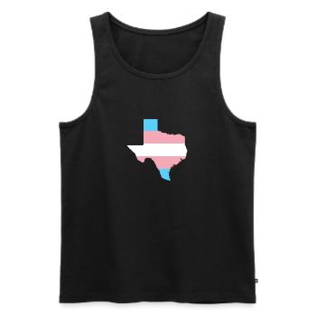Trans Flag Texas LGBT Pride Support - Men's Premium Organic Tank Top - black - Front - Michal (187cm)