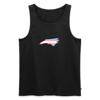 Trans Flag North Carolina LGBT Pride Support - Men's Premium Organic Tank Top - black - Front - Michal (187cm)
