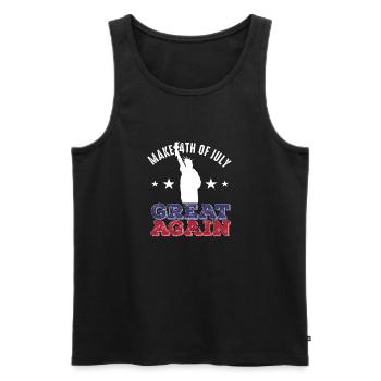 Make 4th Of July Great Again Retro Vintage - Männer Premium Bio Tank Top - Schwarz - Vorne - Michal (187cm)