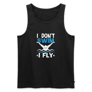 Schwimmer Schwimmen Schmetterling Wassersport Ich - Männer Premium Bio Tank Top - Schwarz - Vorne - Michal (187cm)