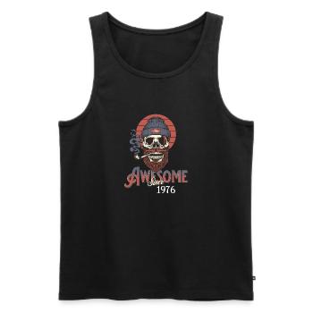 Awesome Since 1976 Vintage Birthday Retro - Männer Premium Bio Tank Top - Schwarz - Vorne - Michal (187cm)