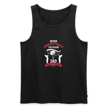 Ne sous-estimez jamais le pouvoir du joueur de golf DAD - Débardeur bio Premium Homme - noir - Devant - Michal (187cm)