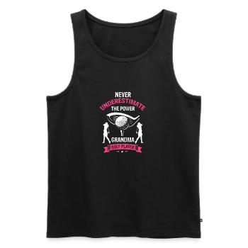 Never Underestimate The Power GRANDMA Golf Player - Men's Premium Organic Tank Top - black - Front - Michal (187cm)