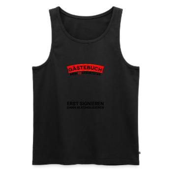 Gästebuch 52 Geburtstag Mann Frau Lustig - Männer Premium Bio Tank Top - Schwarz - Vorne - Michal (187cm)