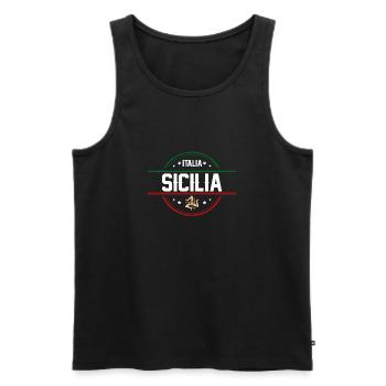 Sizilien flagge Sizilien Palermo Italien - Männer Premium Bio Tank Top - Schwarz - Vorne - Michal (187cm)