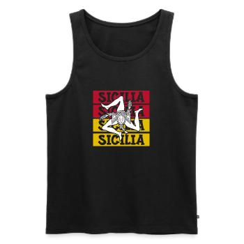 Sizilien flagge Sizilien Palermo Italien - Männer Premium Bio Tank Top - Schwarz - Vorne - Michal (187cm)