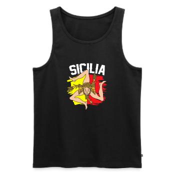 Sizilien flagge Sizilien Palermo Italien - Männer Premium Bio Tank Top - Schwarz - Vorne - Michal (187cm)