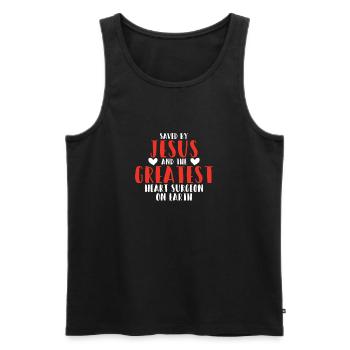 Open-heart surgery - Men's Premium Organic Tank Top - black - Front - Michal (187cm)
