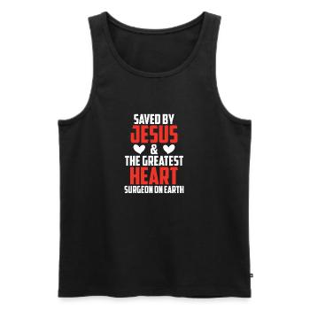Open-heart surgery - Men's Premium Organic Tank Top - black - Front - Michal (187cm)